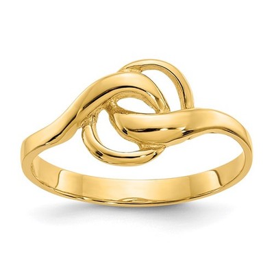 Real 14K Yellow Gold Free Form Ring S:6; Women & Men