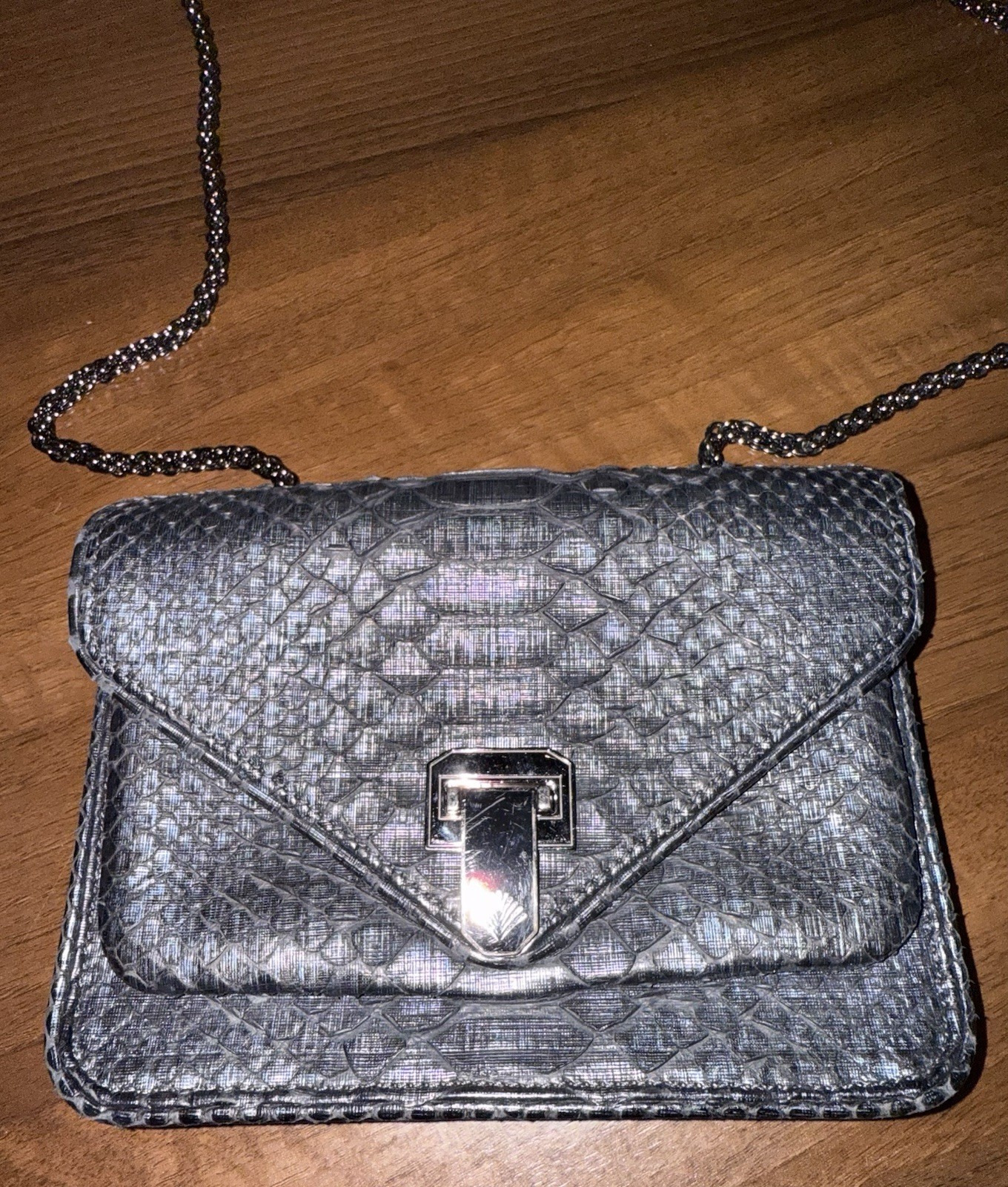 Baraboux Python-Embossed Leather Crossbody Bag Bl… - image 2