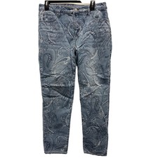 NWT Chicos Size 2R US 12R So Slimming Girlfriend Slim Leg Ankle Jeans Paisley
