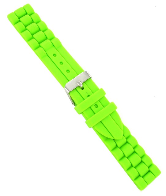 18mm Trendy Lime Green Rubber Silicone Waterproof Watch Band Strap eBay