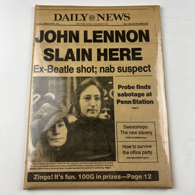 Daily News NY December 9th 1980 John Lennon Slain Here Beatles 