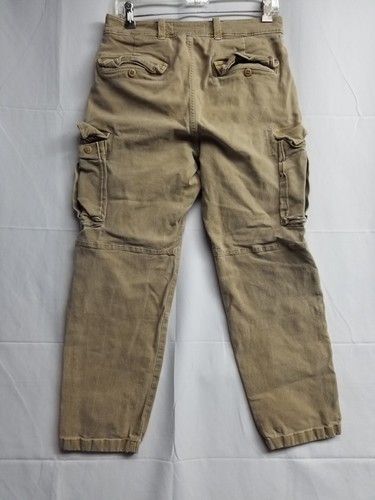 Abercrombie & Fitch Men 30R Tan Khaki Paratrooper Cargo Y2K Hiking Pants See Pic - Picture 2 of 10