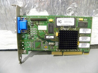 Gateway nVidia NV999 Rev C  VGA AGP 8M Video Card 6001063 VisionTek NVD01.0