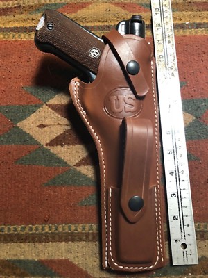 Leather Field Holster w Magazine Pouch 6.88'' w US Fits Ruger Mk Mark III 3 IV 4