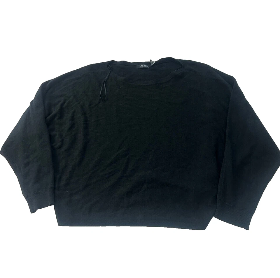 Sudadera Lauren Ralph Lauren Mujer Negra Manga Dolman Cuello Redondo Talla 2XL Foto 4 de 4