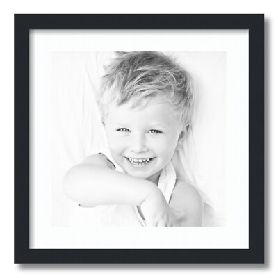 ArtToFrames Matted 18x18 Black Picture Frame with 2'' Mat, 14x14 Opening 3926