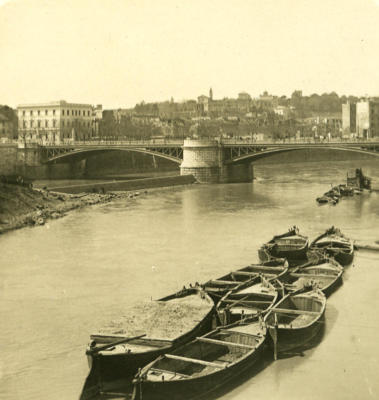 Italien Roma Brücke Garibaldi altes NPG Stereo Foto 1900