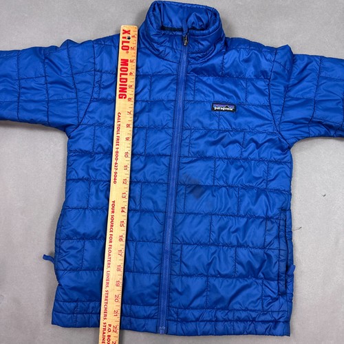 Patagonia Jacket Boys Medium Blue Nano Puffer Brick Quilt Kids Youth Primaloft - Picture 14 of 16