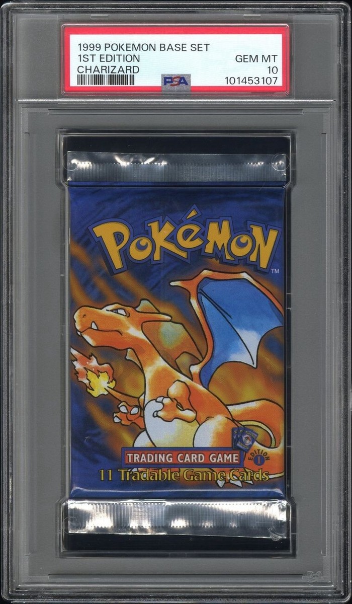 Pokemon 1999 Base Set 1st Edition Charizard Booster Pack PSA 10