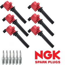 6x Energy Ignition Coil & NGK Spark Plug For Ford Escape Mazda Tribute FD502