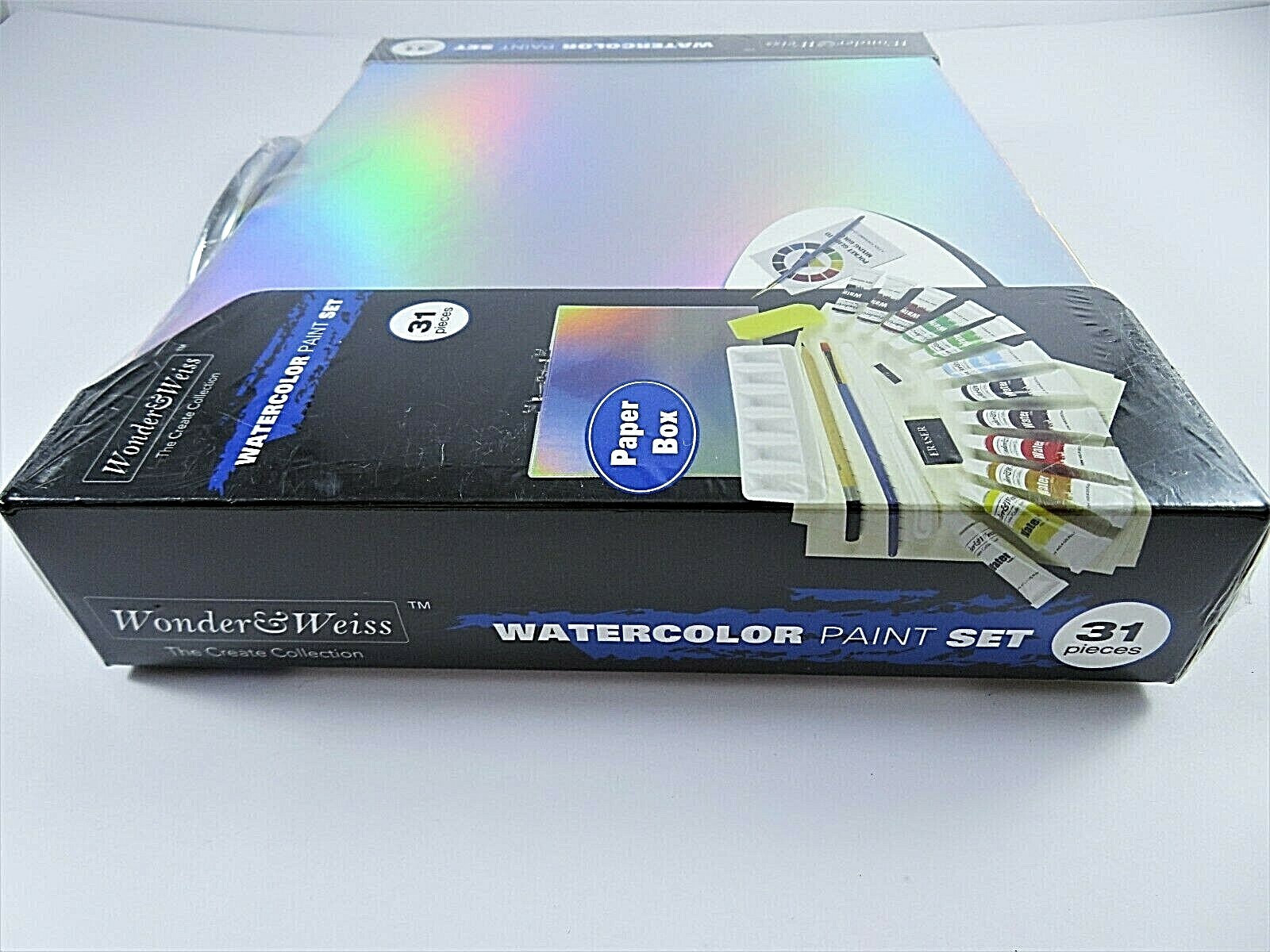 Wonder & Weiss Watercolor Paint Set In Paper Box 31 Pieces Create New