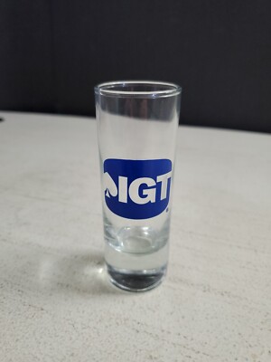 IGT Logo International Game Technology Tall Boy Shot Glass Promo Gaming Show G2E