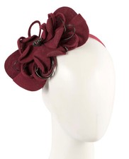 Burgundy felt flower autumn  winter racing fascinator Max Alexander RRP 129