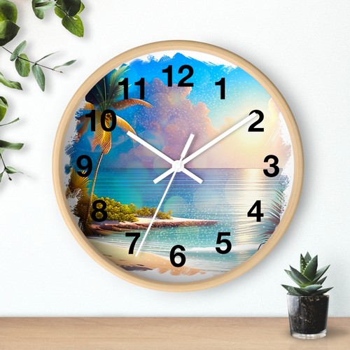 Tropical Beach Wall Clock, Nautical Home Decor, Vacation Vibe, Living Room Art, - Picture 13 of 19