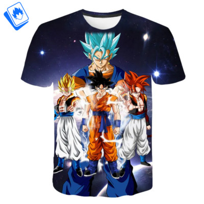 Dragon Ball Goku Goku SSJ4 Gogeta Vegeku Men's Short Sleeve Cartoon T-Shirt