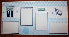 baby boys scrapbook pages 2 each 12 x 12 handmade assembled "It's a Boy"