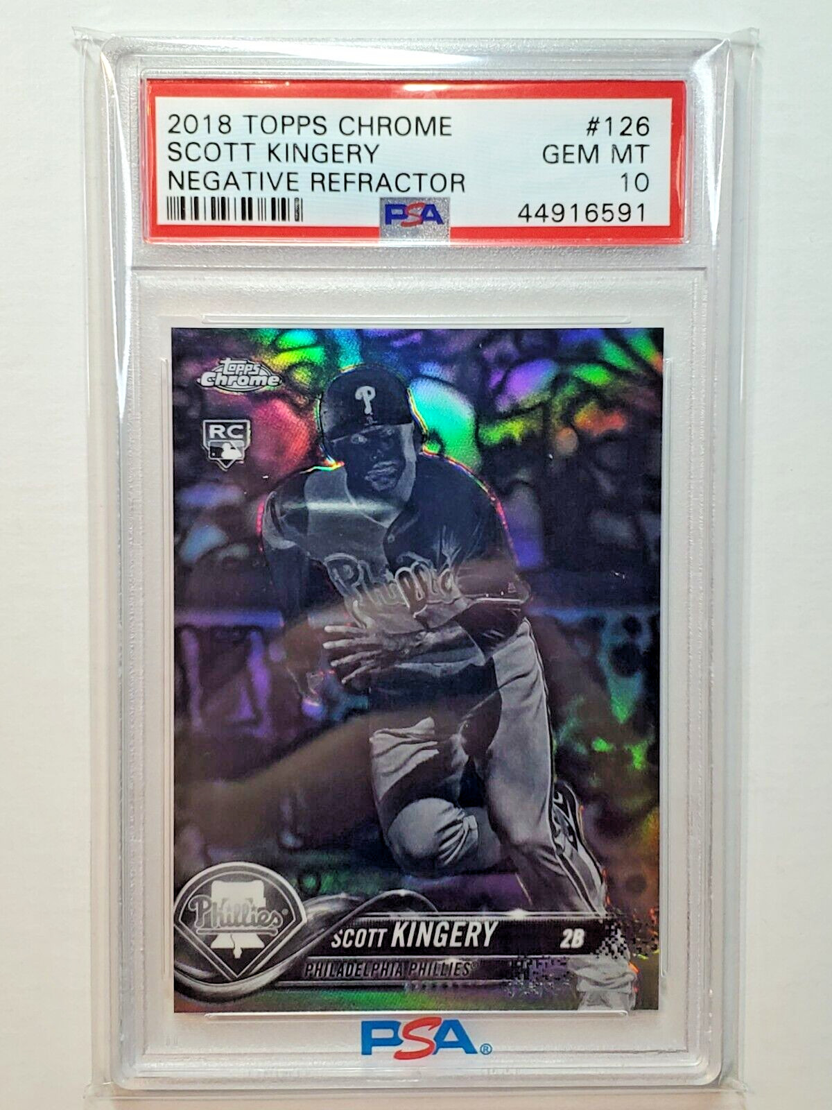 Scott Kingery PSA 10 Gem Mint 2018 Topps Chrome Negative Refractor 126 Rookie RC