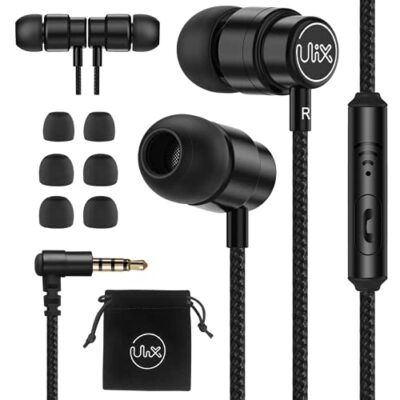 Wired Earphones w/Microphone Rider Wired Earbuds Braided Cable In Ear Headphone