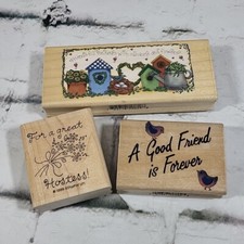 Rubber Stamps Crafters Lot Friendship Bird Houses For A Great Hostess