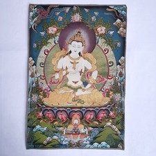 36"Tibet Tibetan Cloth Silk Buddhism phoenix White Tara Tangka Thangka Mural 046