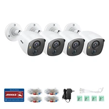 ANNKE 4PCS 1080P 2MP Security TVI Security Camera CCTV Outdoor PIR Night Vision