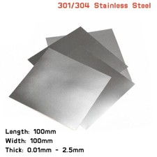 301/304 Stainless Steel Sheet Plate Square CNC Laser Cut Customised 100x100mm