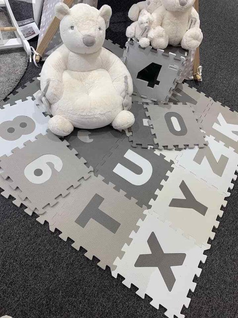 puzzle play mat grey