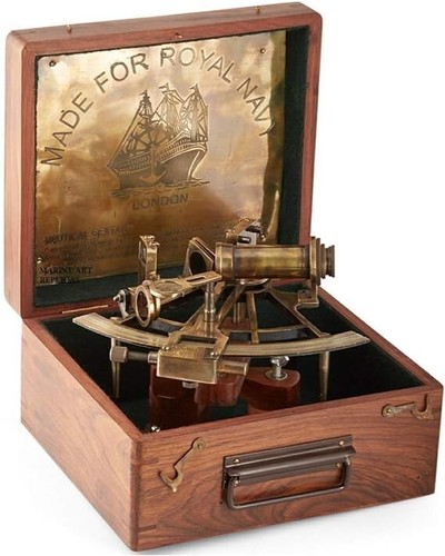 8'' Maritime Antiques Marine Captain Sextant with Wooden Box. - Picture 5 of 13