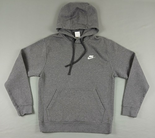 Nike Sportswear Club Fleece Pullover Hoodie Gray Mens Small BV2654-071 Swoosh