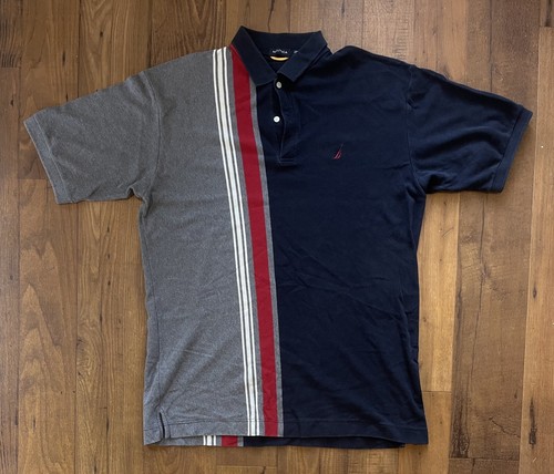 men's stripe colorblock short sleeve regular fit polo shirt