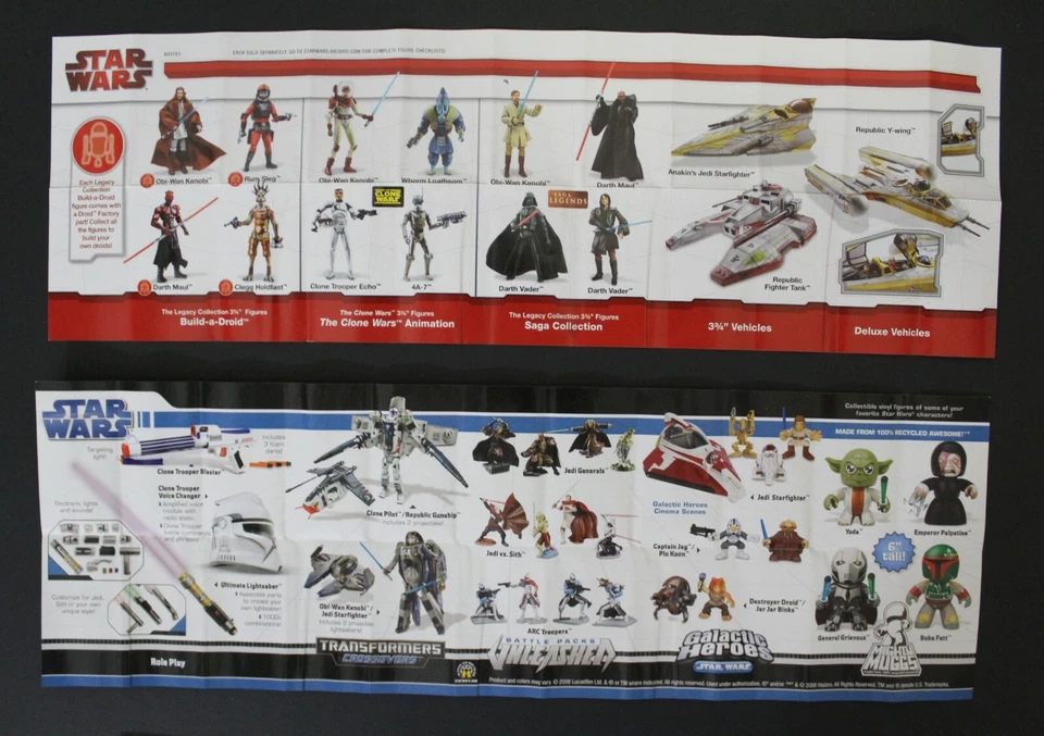 2004, 2006, 2008, 2009 Set of 4 x Hasbro STAR WARS MINI FOLDOUT CATALOGS All New - Image 4 of 4