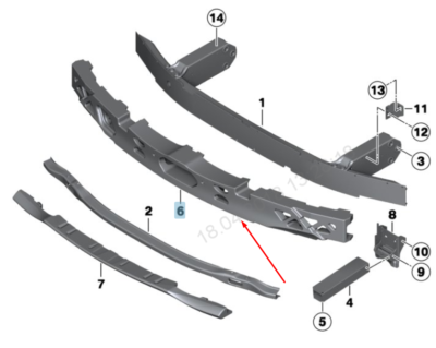 BMW 5 GT F07 Frontstoßstangenschaum 51117331787 7331787 2015 Neu 