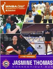 JASMINE THOMAS Signed 8 x 10 Photo WNBA Basketball CONNECTICUT SUN Duke
