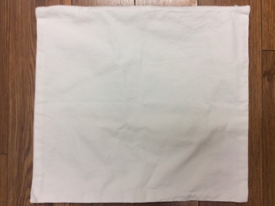 WHITE PILLOW COVER SQUARE 16'' FABRIC ZIPPER CLOSURE INDOOR SUPER NICE CRISP