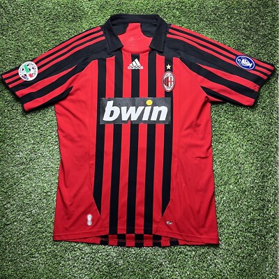 2007 2008 AC Milan Ronaldo Jersey Shirt Kit Adidas Red Home Large