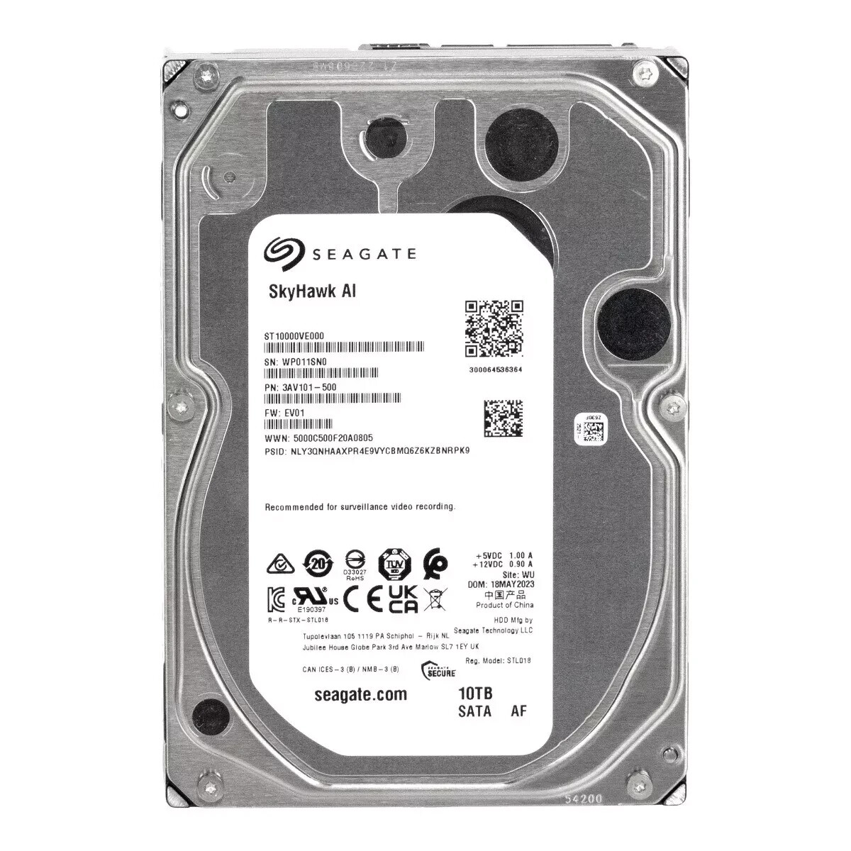 Seagate Skyhawk AI ST10000VE000 10TB 7.2K 256MB SATA III 3.5 Seagate Skyhawk AI ST10000VE000 10TB 7.2K 256MB SATA III 3.5
