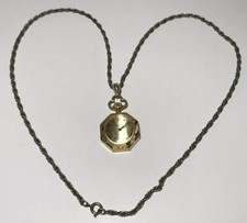 Vintage Caravelle Swiss Bulova 8235 Wind Up Pocket Watch With Chain Works