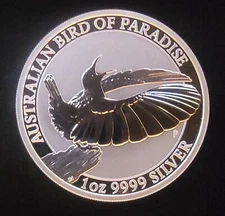 2018 Australia Bird of Paradise Perth Bullion-999 Silver 1 Oz Ounce Art Round a
