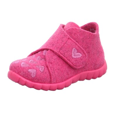 Superfit Hausschuh HAPPY 1-800291-5500 Wollfilz Herzchen pink Gr.19-30