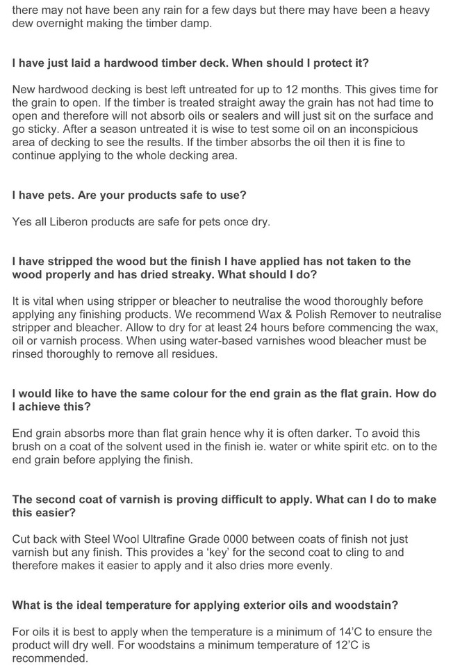 Sprayable Decking Oil Liberon Available in Clear, Medium Oak and Teak