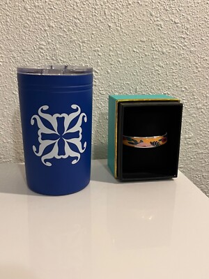 RUSTIC CUFF Bracelet  and Blue Rustic Cuff Tumbler.  Would make a great gift  