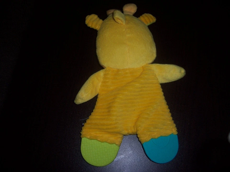 Bright Starts Snuggle & Teethe Plush Teether Toy Lovey Crinkle Yellow Box Ride - Image 2 of 2