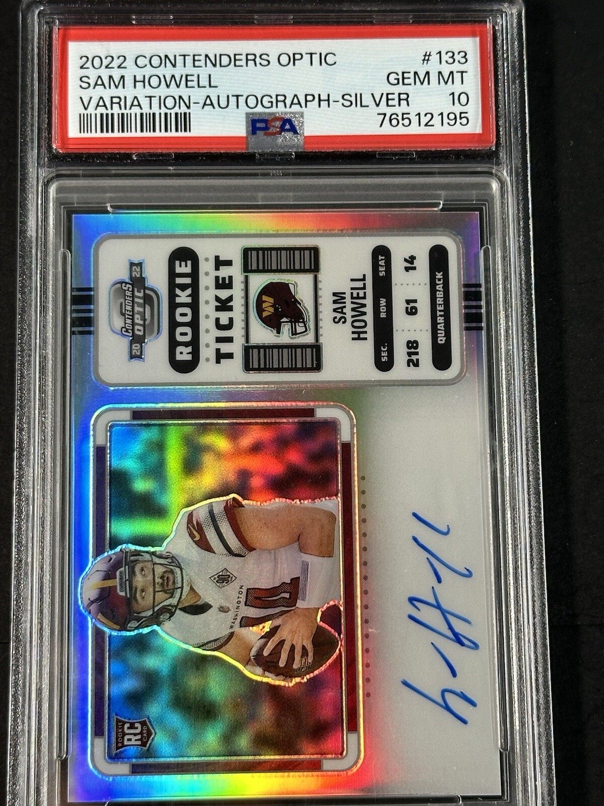 2022 Contenders Optic Sam Howell #133 Silver Rookie Ticket Auto PSA 10 🔥POP 8