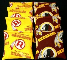 Cornhole Bean Bags made w WASHINGTON REDSKINS Fabric 8 ACA Regulation