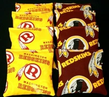  Cornhole Bean Bags made w WASHINGTON REDSKINS Fabric 8 ACA Regulation 