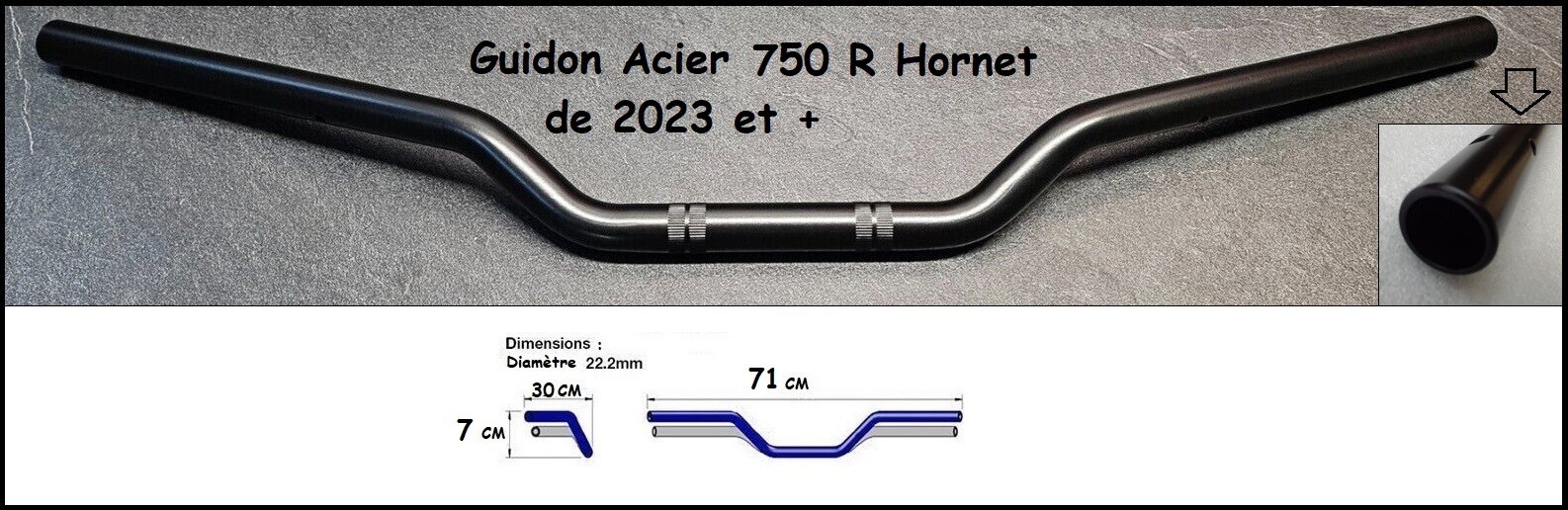 Guidon acier Hornet 750 R idéal pour le duo et les trajets quotidiens urbains