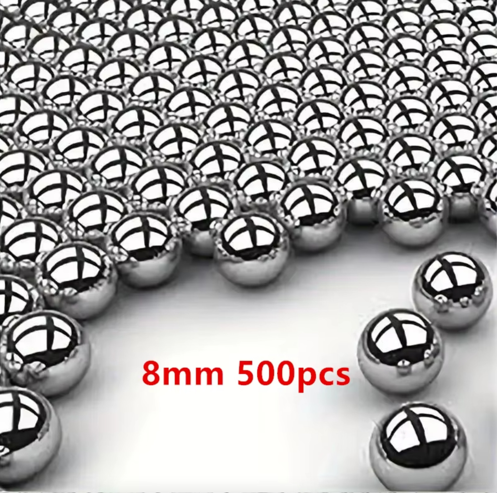 Billes Acier 8 mm pour Fronde Chasse Tir à l'Arc Haute Teneur en Carbone Poli x500