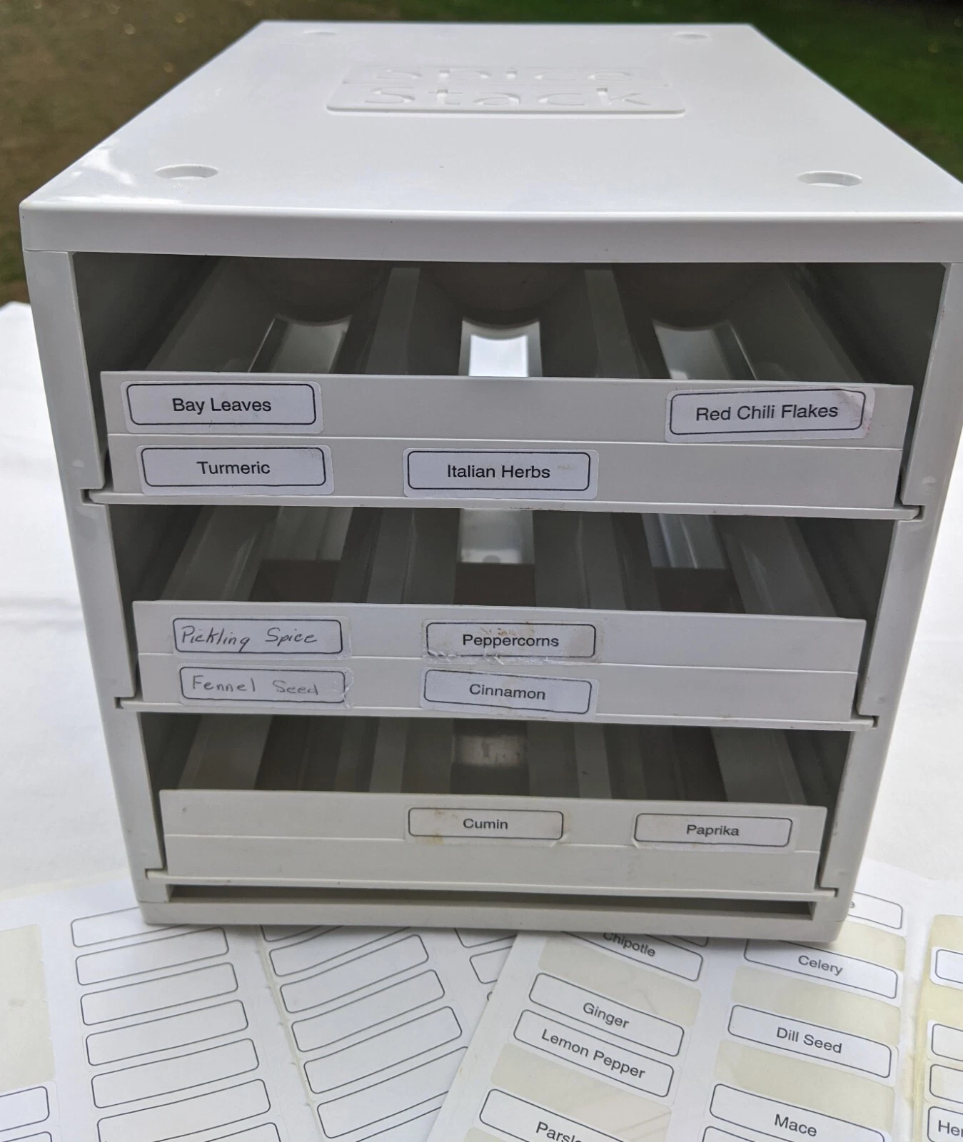 Spice Stack Rack Organizer YouCopia 18 Bottle Jar 3 Drawers Camper RV Travel