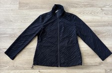 Zenergy by Chicos Zebra Print Jacket Womens Medium Black Full Zip Mock Neck