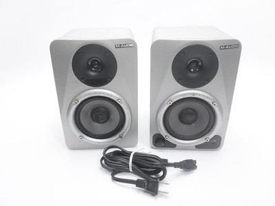 M-Audio Studiophile DX4 Studio Monitor Speakers Dented Tweeter Cone Silver Pair
